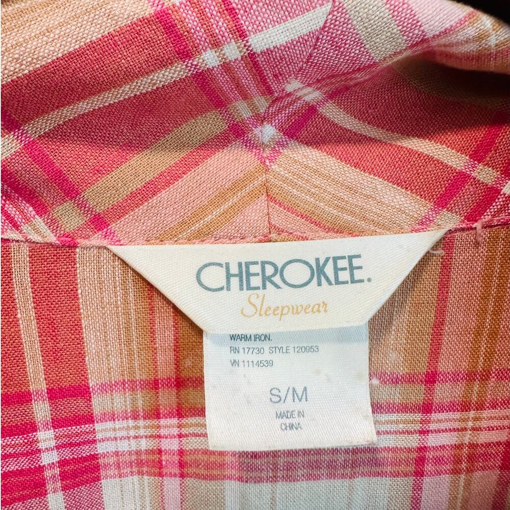 Cherokee Plaid Robe - 55%linen 45% Cotton - Picture 4 of 8